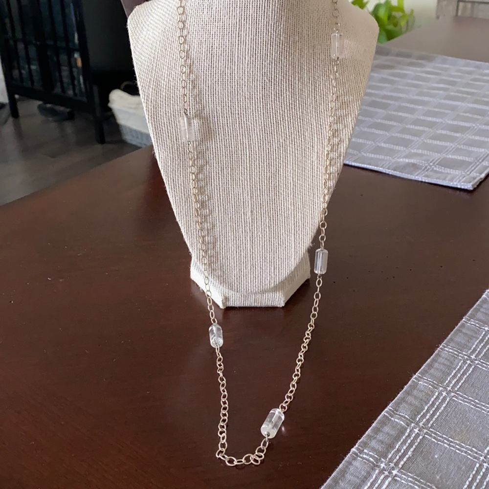 Genuine Sterling Silver and Quartz Necklace